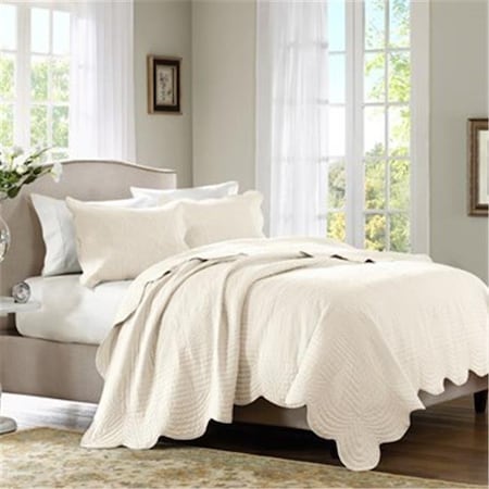 Madison Park MP13-1036 Tuscany 3 Piece Coverlet Set; Ivory - King & Cal King